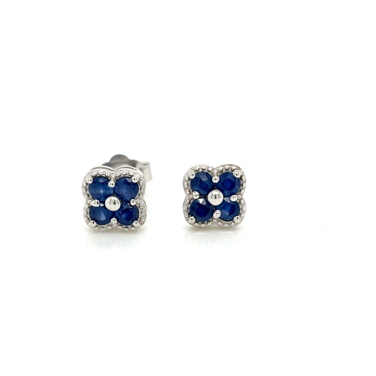925 Sterling Silver Sapphire Stud Earrings | Blue Gemstone
