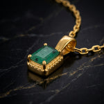 Octagon Emerald Solitaire Pendant, Gold Vermeil - view 3