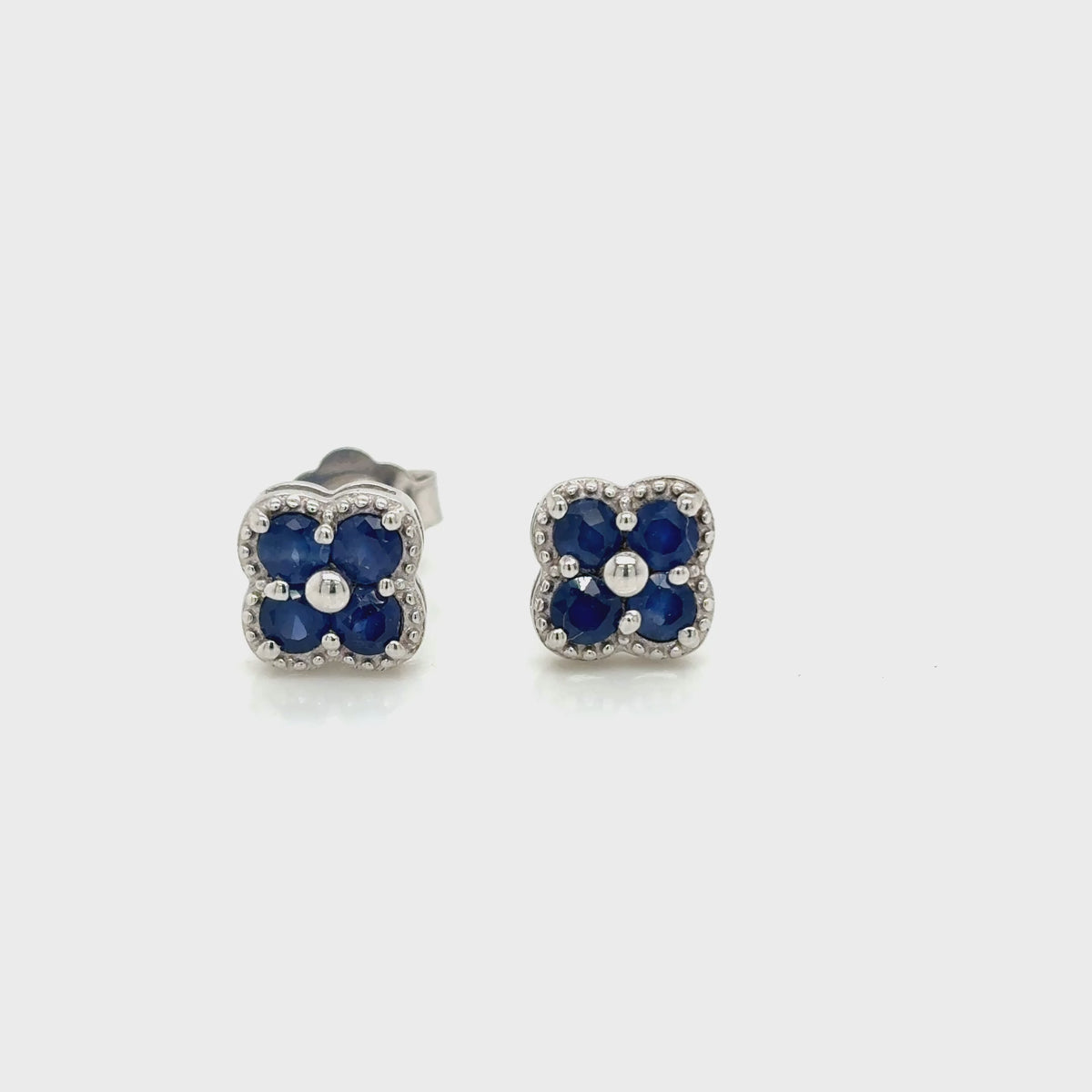 925 Sterling Silver Sapphire Stud Earrings | Blue Gemstone