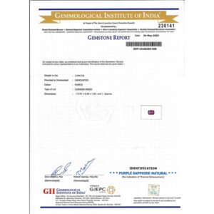 GII Cert. Purple Sapphire