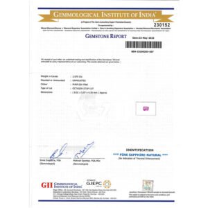 GII Cert. Pink Sapphire