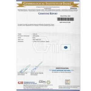 GII Cert. Blue Sapphire