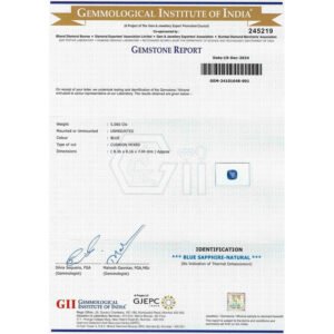 GII Cert. Blue Sapphire